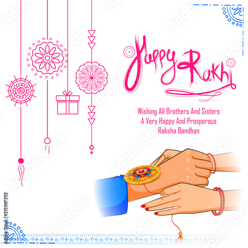 Greeting card with Decorative Rakhi for Raksha Bandhan background