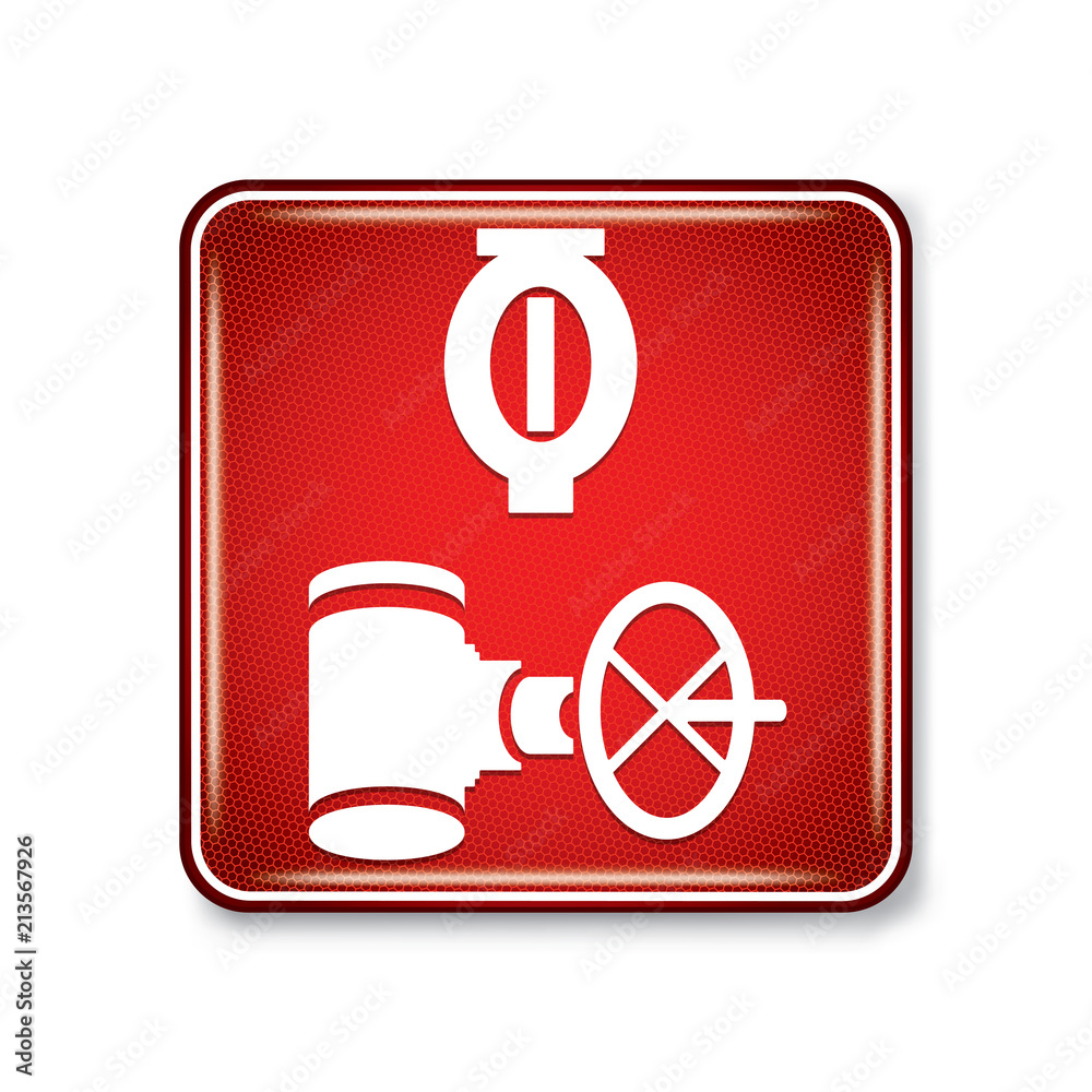 Vector and illustration graphic style,Automatic Sprinkler Control Valve  Symbol,Warning label icon on white background,Attracting attention Security  First sign,Idea for presentation EPS10. Stock Vector | Adobe Stock