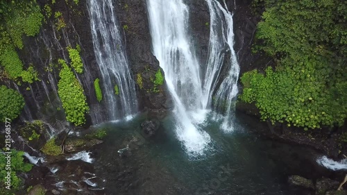 Lower angle close up of Banyumala waterfall photo