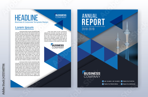 Modern business annual report template. Multipurpose flyter background. 8.5 x 11 inches print media.