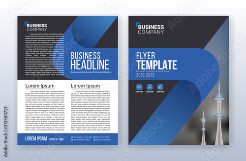 Modern business annual report template. Multipurpose flyter background. 8.5 x 11 inches print media.