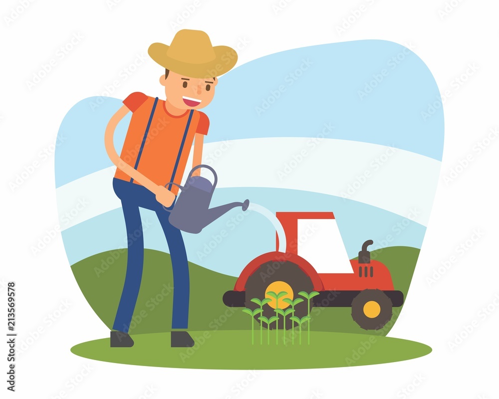 cute farmer farming harvest farms planting agriculture agriculturist tiller watering cartoon character cute farmer farming harvest farms planting agriculture agriculturist tiller watering cartoon character