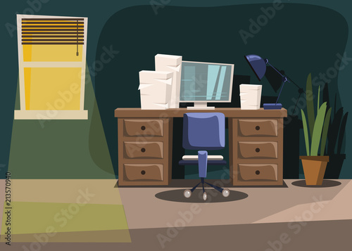 office interior vector illustration 