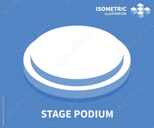 Stage podium icon. Isometric template for web design in flat 3D style. Vector illustration.