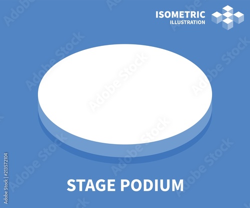 Stage podium icon. Isometric template for web design in flat 3D style. Vector illustration. photo