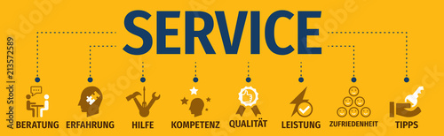 Banner Service mit ikone
