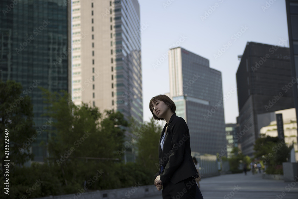 Portrait of a young smiling Japanese woman