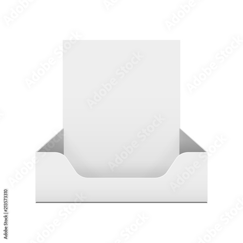 Box holder for advertising fliers. Illustration isolated on white background. Graphic concept for your design