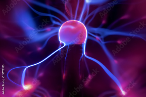 a plasma lamp with moving light beams