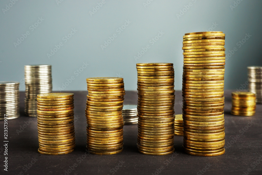 Coins stack. Financial growth. Wealth management. Coins stack. Financial growth. Wealth management.