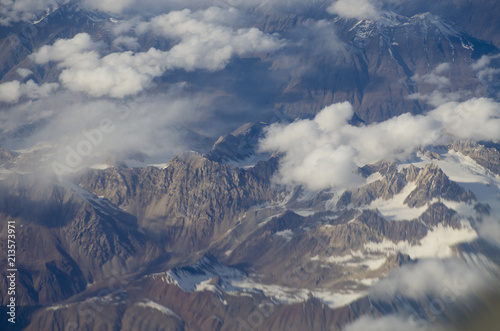 Obraz na płótnie The beautiful view from the plane on the mountains of Pakistan