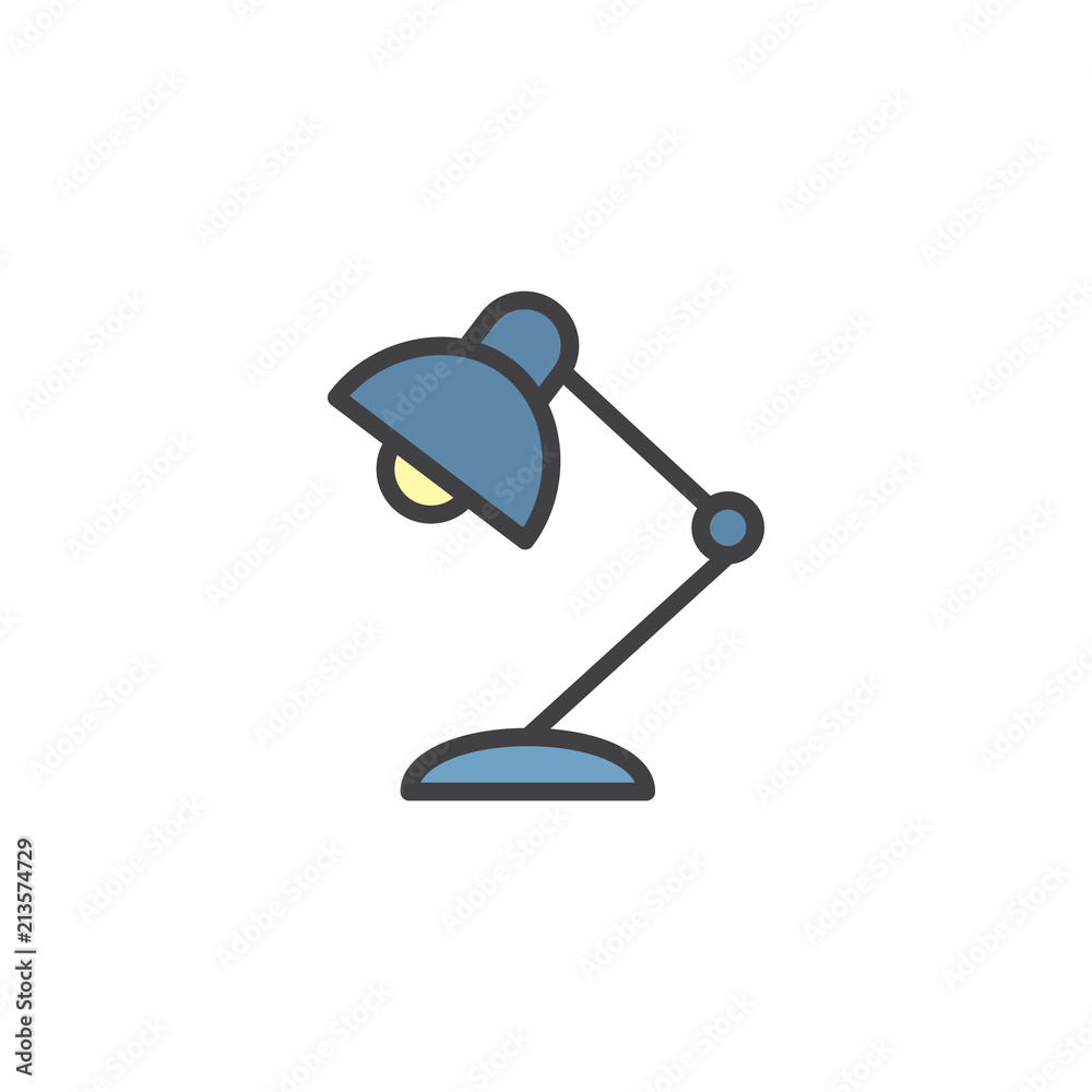 Desk lamp filled outline icon, line vector sign, linear colorful pictogram isolated on white. Table lamp symbol, logo illustration. Pixel perfect vector graphics Desk lamp filled outline icon, line vector sign, linear colorful pictogram isolated on white. Table lamp symbol, logo illustration. Pixel perfect vector graphics