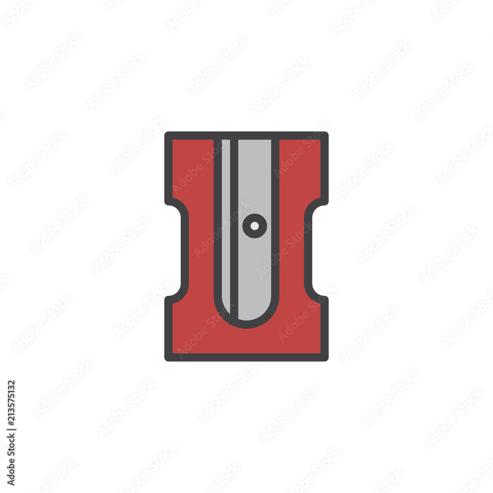 Pencil sharpener filled outline icon, line vector sign, linear colorful pictogram isolated on white. Stationery Symbol, logo illustration. Pixel perfect vector graphics Pencil sharpener filled outline icon, line vector sign, linear colorful pictogram isolated on white. Stationery Symbol, logo illustration. Pixel perfect vector graphics