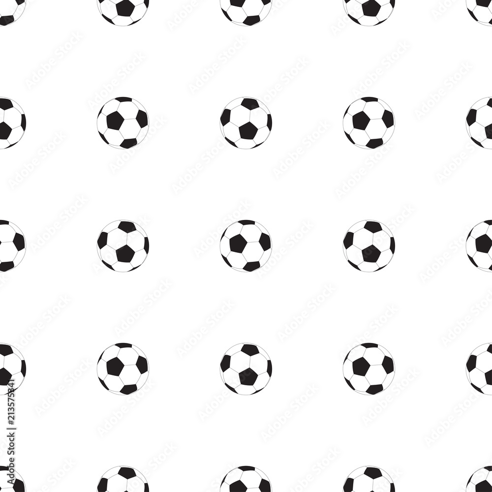 Naklejka premium Soccer ball seamless pattern