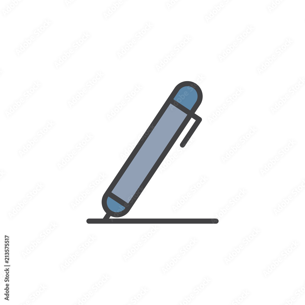 Ball pen filled outline icon, line vector sign, linear colorful pictogram isolated on white. Edit symbol, logo illustration. Pixel perfect vector graphics Ball pen filled outline icon, line vector sign, linear colorful pictogram isolated on white. Edit symbol, logo illustration. Pixel perfect vector graphics