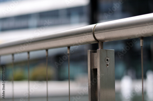 Canvas Print handrail of a bannister of stainless steel