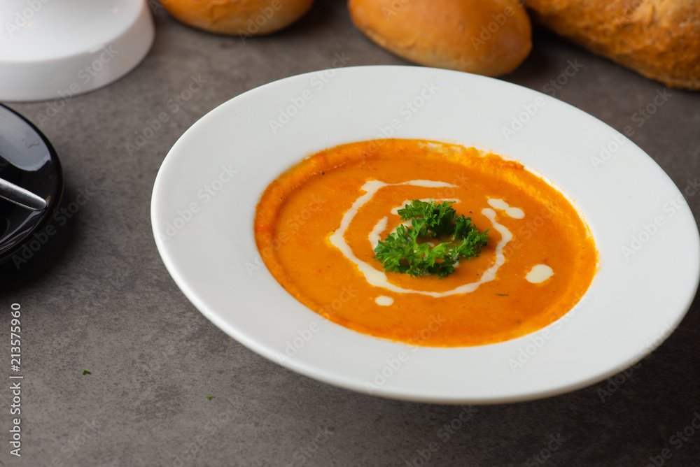 tomato soup on a bowl tomato soup on a bowl