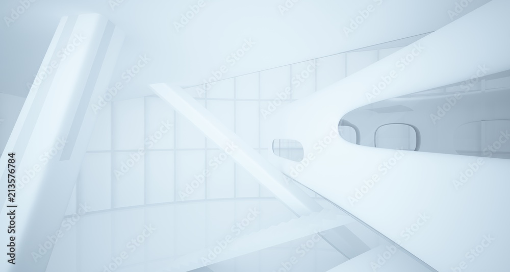 Obraz premium White smooth abstract architectural background. 3D illustration and rendering
