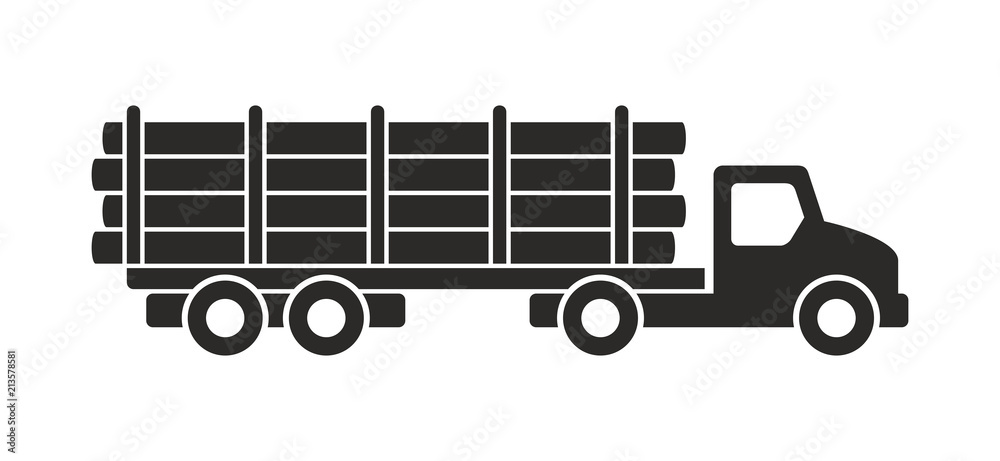 Truck icon, Monochrome style. isolated on white background Truck icon, Monochrome style. isolated on white background