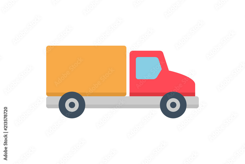 Truck icon, Flat style. isolated on white background Truck icon, Flat style. isolated on white background