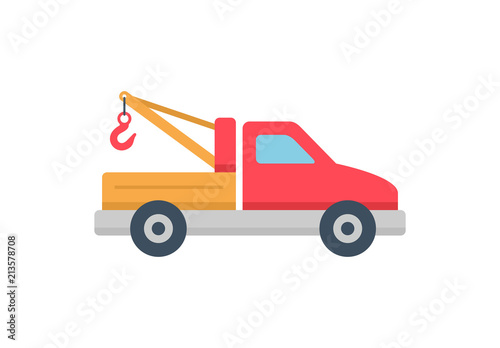 Tow truck icon, Flat style. isolated on white background