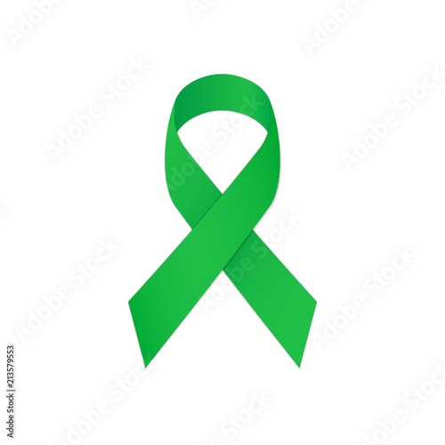 Wallpaper Mural Green ribbon on a white background, as symbol mental health. Torontodigital.ca