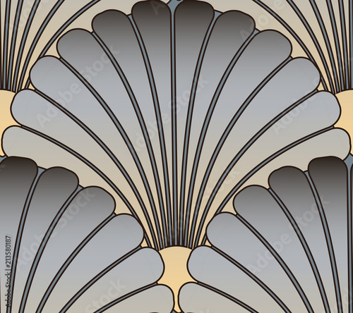 retro style floral seamless tile in silver ivory shades