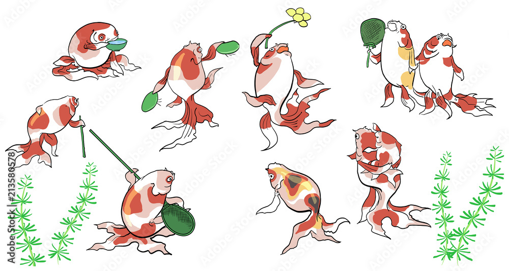 Fototapeta premium 金魚づくし