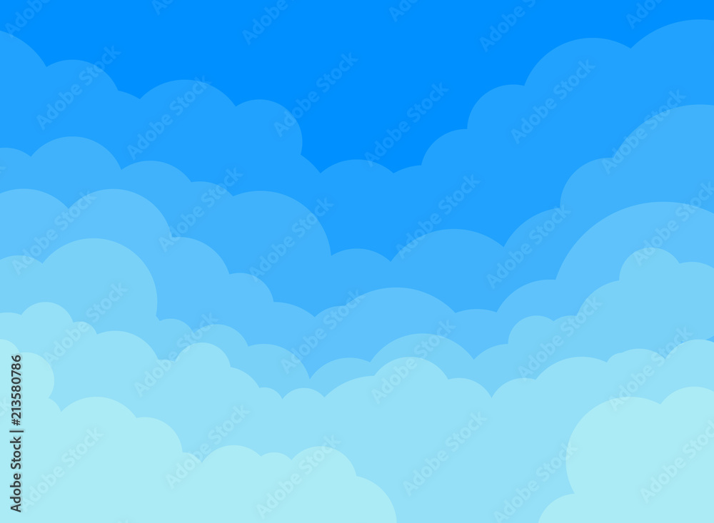 Paper clouds and blue sky background.