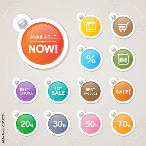 Sticker label colorful set