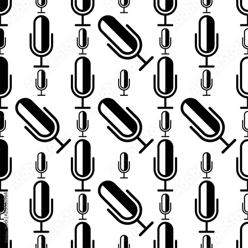 Microphone Icon Seamless Pattern