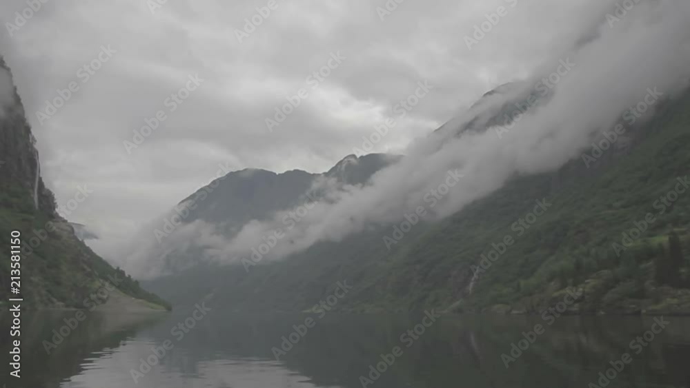 Beautiful Fjord Norway - Water And Low Fog - Log Beautiful Fjord Norway - Water And Low Fog - Log