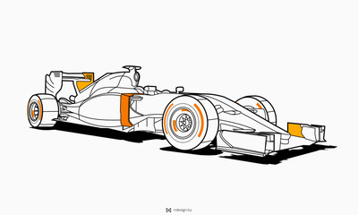 Ingelijste posters Formule 1 Sportwagen in dynamische pose  © adbro
