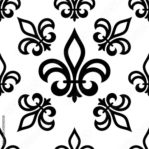 Fleur De Lis Seamless Pattern, Fleur-De-Lys Or Flower-De-Luce, The Decorative Stylized Lily