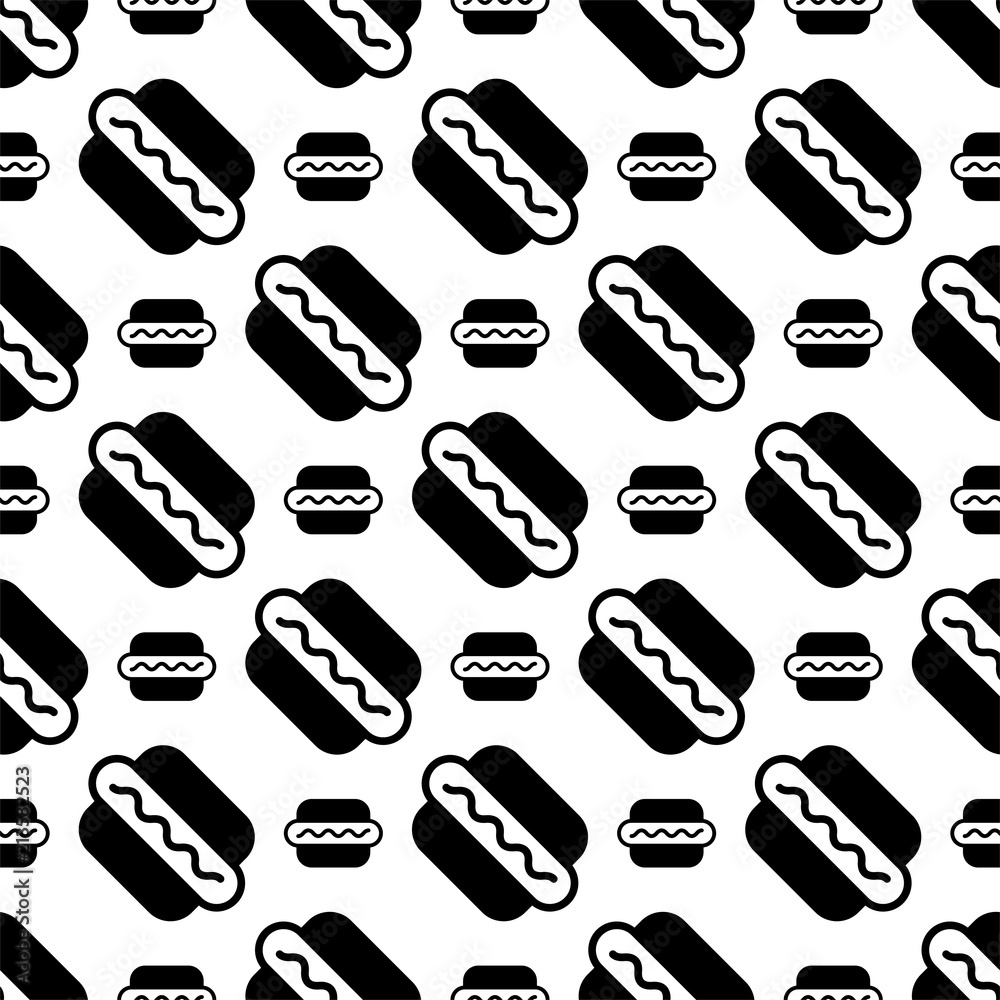 Hot Dog Icon Seamless Pattern Hot Dog Icon Seamless Pattern