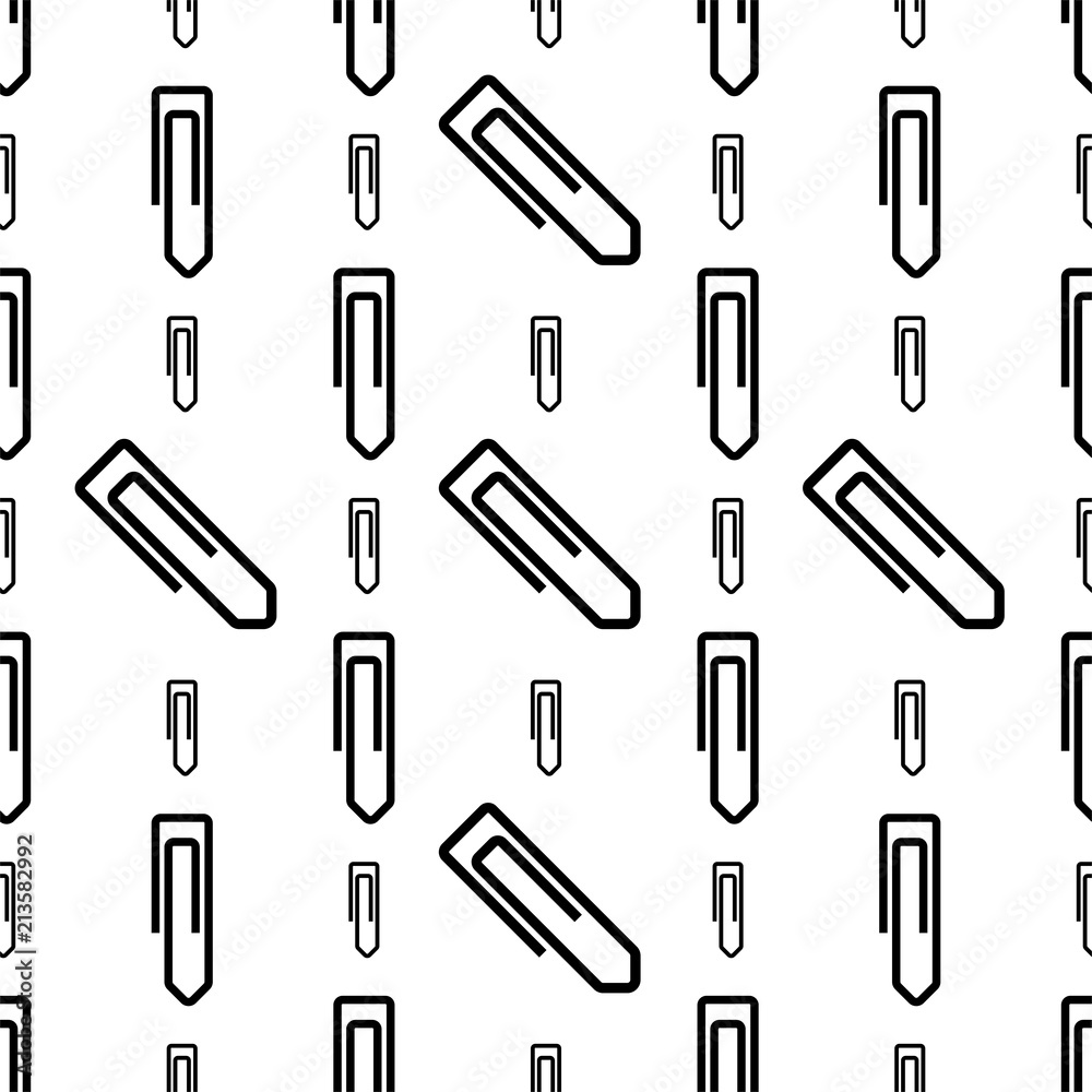 Paper Clip Icon Seamless Pattern