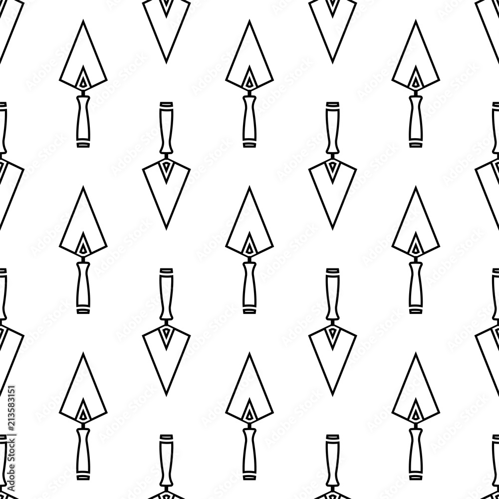 Trowel Icon Seamless Pattern, Trowel Trowel Icon Seamless Pattern, Trowel