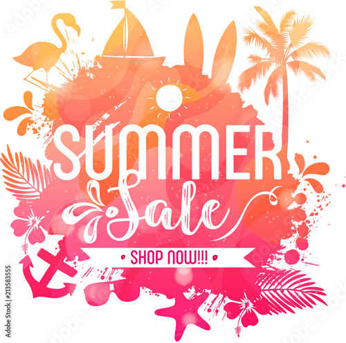 Summer sale vector poster photo