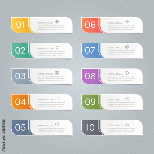Sticker label with business icons set