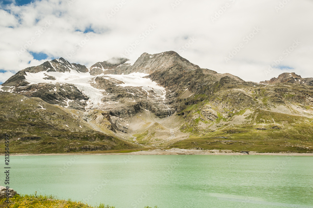 Bernina, Lago Bianco, Stausee, Gletscher, Cambrena, Cambrena-Gletscher