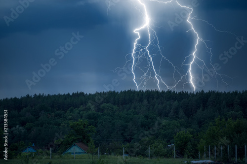 Lightning above the village