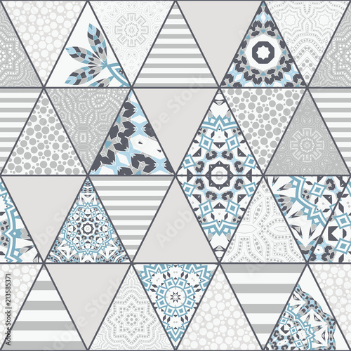Oriental seamless geometric fabric pattern. Ethnicity ornament. Ornamental background, texture, tiled. Floral elements, mandala decor. Arabic, Islamic, moroccan, asian, indian native african motifs.