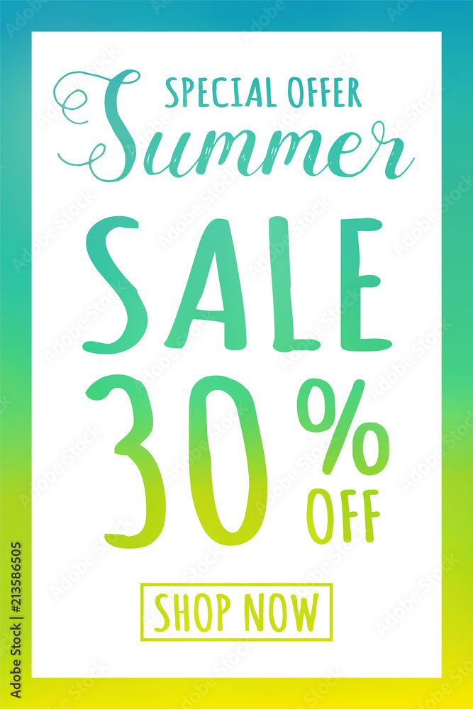 Naklejka premium Summer Sale - colourful poster. Vector.