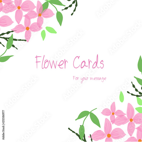 Pink flower invitation card