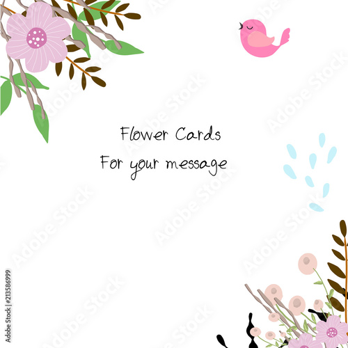 Pink flower invitation card