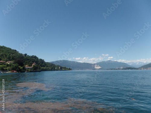 View of Lake Maggiore in northern Italy taken from Laveno