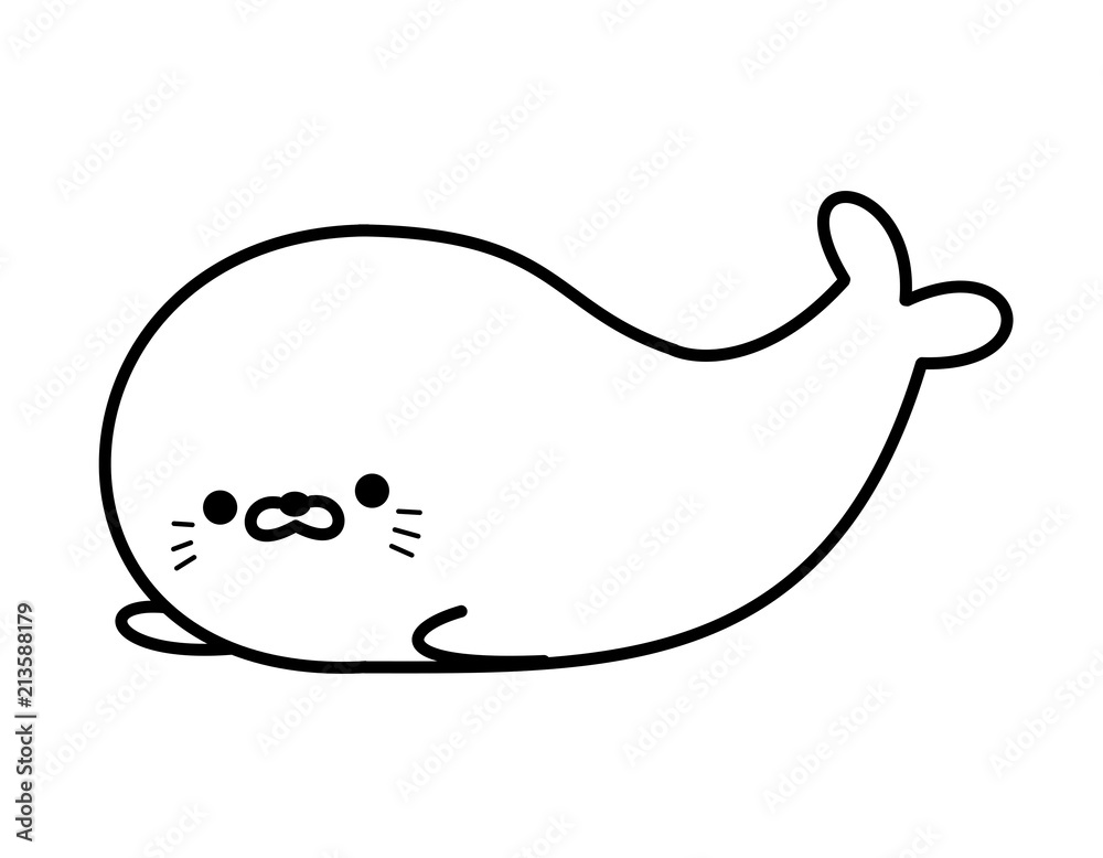 アザラシ 線画 Stock イラスト Adobe Stock