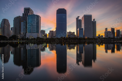 Cityscape in middle of Bangkok,Thailand,Bangkok city at sunset, Bangkok cityscape bangkok city of Thailand © ibravery
