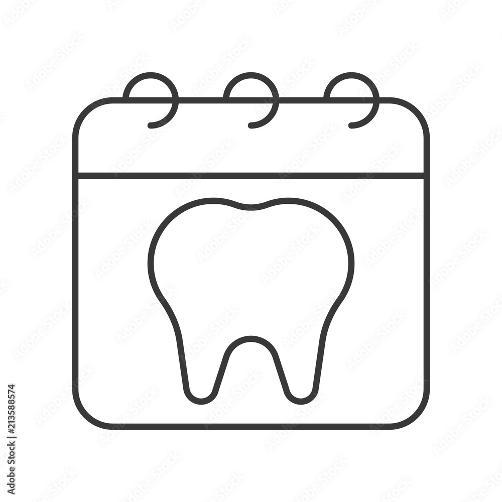 Appointment with dentist, simple outline icon dental care set Appointment with dentist, simple outline icon dental care set