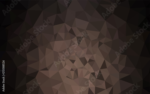 Dark Brown vector polygonal background.